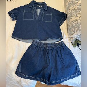 HUNTER BELL Dark Blue Denim set